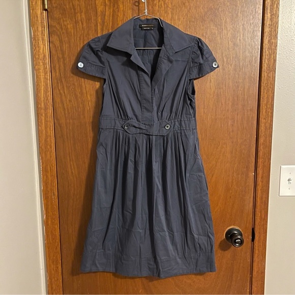 BCBGMAXAZRIA Woman's Collared Navy Mini Dress Size Small - Picture 1 of 8